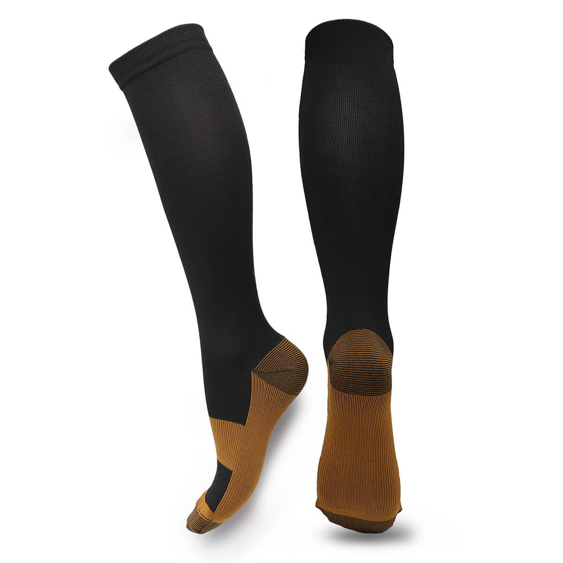 Black, Copper, Compression Socks